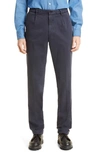 THOM SWEENEY PLEATED COTTON BLEND CHINO PANTS