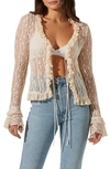 ASTR LACE FRONT TIE BED JACKET