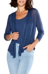 NIC + ZOE 4-WAY CONVERTIBLE LINEN BLEND CARDIGAN