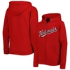 Outerstuff Youth Red Washington Nationals Wordmark Full-zip Fleece Hoodie In Red
