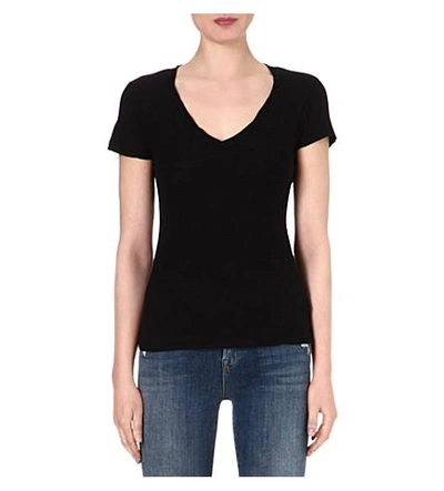 James Perse V-neck Jersey T-shirt In Black
