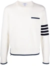 THOM BROWNE THOM BROWNE CREW NECK SWEATER WITH LOGO