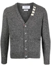 Thom Browne Speckle-knit Wool-mohair Cardigan In Grey