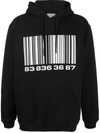 Vtmnts Big Barcode Hoodie In Black