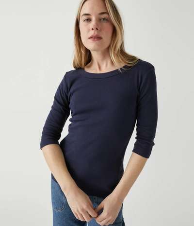 Michael Stars Dot 3/4 Sleeve Tee In Admiral