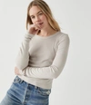 Michael Stars Orion Long Sleeve Crewneck Tee In Cement