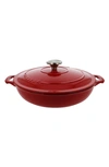 CHASSEUR 1.8-QUART RED FRENCH ENAMELED CAST IRON BRAISER WITH LID