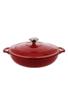 Chasseur 1.8-quart Red French Enameled Cast Iron Braiser With Lid In Red