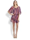 CYNTHIA STEFFE Striped Silk Chiffon Dress