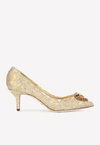 DOLCE & GABBANA BELLUCCI 60 LUREX LACE PUMPS WITH BROOCH DETAIL,CD0066 AY637 80997