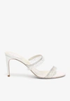René Caovilla Chandelier 80 Crystal-embellished Mules In Ivory