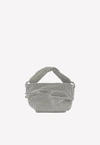 Jimmy Choo Bonny Crystal Mesh Crossbody Bag In Silver