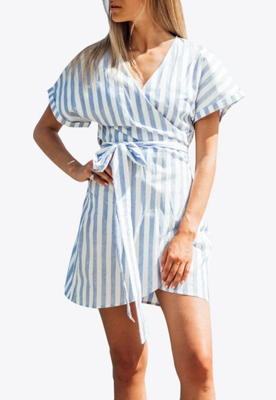 Les Canebiers Beauqui Tie Belt Mini Dress In White