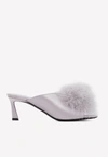 Saint Laurent Blanco 60 Satin Sandals In Gray