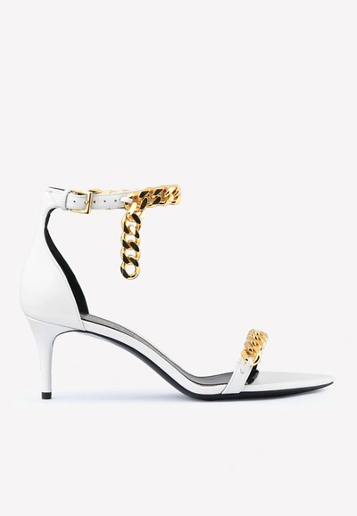 Tom Ford Chain 55 Leather Sandals In Chalk