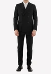 Tonello Double-breasted Wool Suit Set In Black