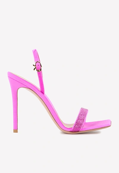 Gianvito Rossi Britney Chenille Stiletto Sandals In Purple