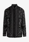 VERSACE BAROCCO SILHOUETTE LONG-SLEEVED SILK SHIRT,1003941 1A06140 5B950