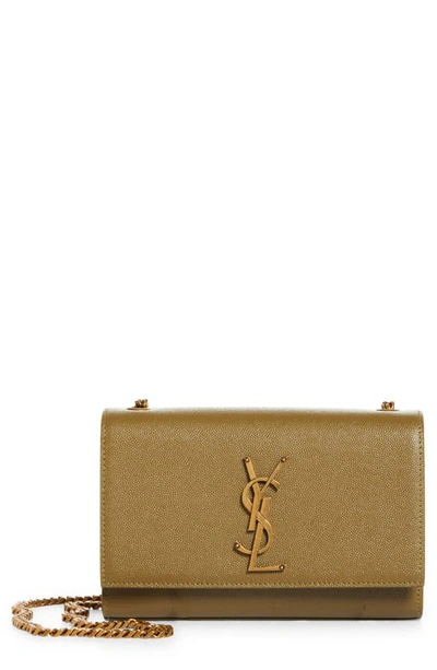 Saint Laurent Small Kate Leather Crossbody Bag In Hazel Green