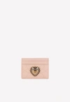 Dolce & Gabbana Devotion Cardholder In Quilted Nappa Leather In Pink