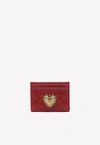 Dolce & Gabbana Devotion Cardholder In Quilted Nappa Leather In Red