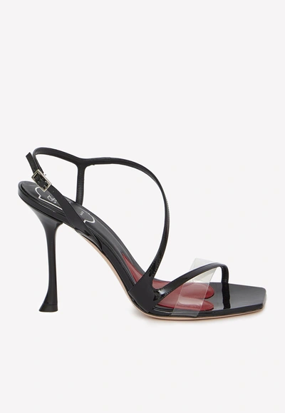 Roger Vivier 100 Leather Sandals In Black