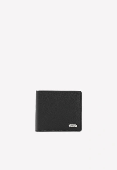 Brioni Bi-fold Leather Wallet In Black