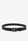 Dolce & Gabbana Black Belt With Dg Logo Detail In Black