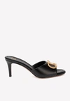 Valentino 60 Vlogo Signature Mules In Calf Leather In Black