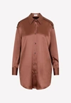 Brunello Cucinelli Button-up Silk Shirt In Brown