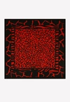 Dolce & Gabbana Animal-print Silk Scarf In Red
