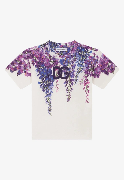 Dolce & Gabbana Babies' Cotton Printed T-shirt (3-30 Months) In Lavender
