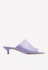 Bottega Veneta 40 Stretch Leather Mules In Smooth Leather In Lilac