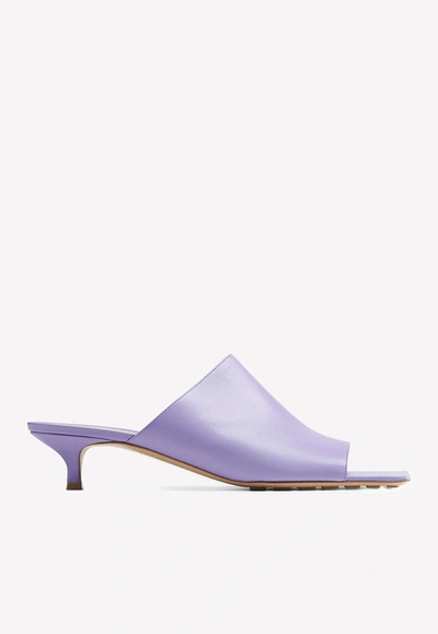 Bottega Veneta 40 Stretch Leather Mules In Smooth Leather In Lilac