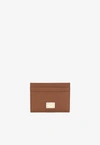 Dolce & Gabbana Calfskin Cardholder With Dg Logo In Brown