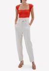 Simkhai Abia Compact Rib Cropped T-shirt In Red