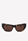 Bottega Veneta New Triangle Cat Eye Sunglasses In Brown