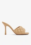 Bottega Veneta Neutral Padded 90 Leather Mules In Nude