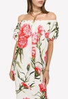 DOLCE & GABBANA CARNATION-PRINT OFF-SHOULDER BLOUSE,F756UT HS5NH HA3VL