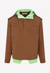 Dior Fw23 Nude & Neutrals Hooded Anorak For Men In Brown