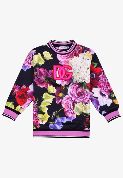 Dolce & Gabbana Babies' Girls Dg Floral Sweatshirt In Multicolor
