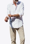 Les Canebiers Divin Button-up Shirt In Linen In White