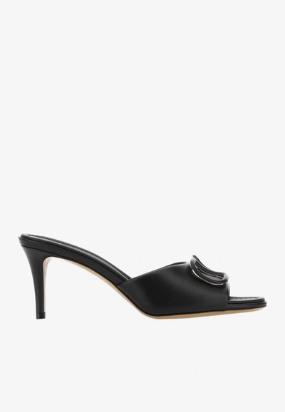 Valentino Garavani 80 Vlogo Signature Mules In Calf Leather In Black