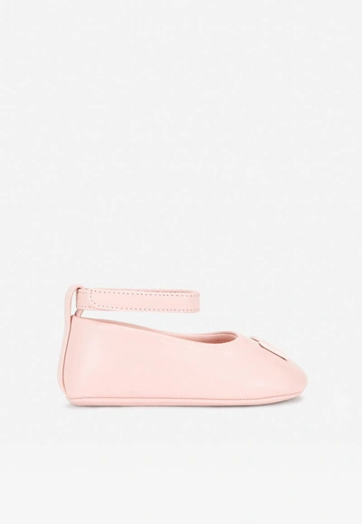 Dolce & Gabbana Baby Girls Dg Ballet Flats In Nappa Leather In Pink