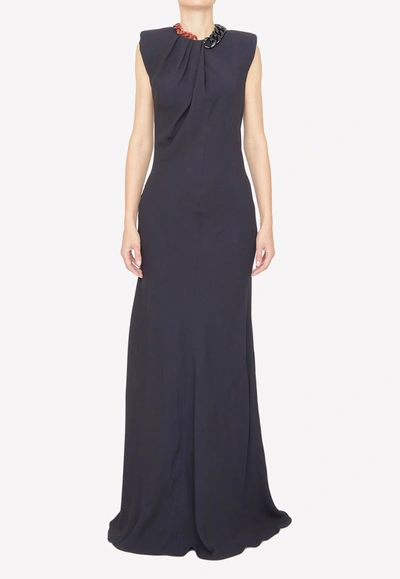 Stella Mccartney Chain Detail Long Dress In Black