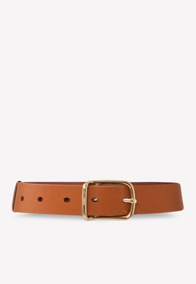 Chloé Calfskin Joe Belt In Brown