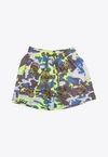 LES CANEBIERS ALL-OVER MEXICAN HEAD SWIM SHORTS IN CAMO YELLOW,All Over Mex-Camou/Yellow