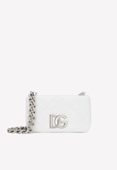 Dolce & Gabbana 3.5 Leather Shoulder Bag In White
