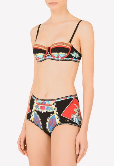 Dolce & Gabbana Carretto Print Bikini In Technical Fabric In Multicolor