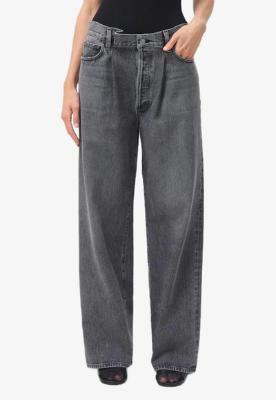 Agolde Dax High-rise Jeans In Gray